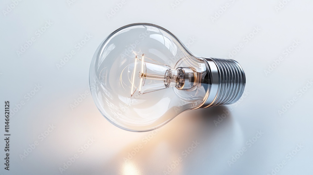 A clear light bulb resting on a surface, symbolizing illumination and innovation. A clear light bulb resting on a surface, symbolizing illumination and innovation.