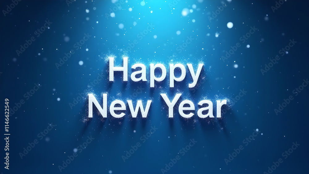 Happy New Year text animation with snow. Concept of celebration, holiday, and new beginnings. Happy New Year text animation with snow. Concept of celebration, holiday, and new beginnings.