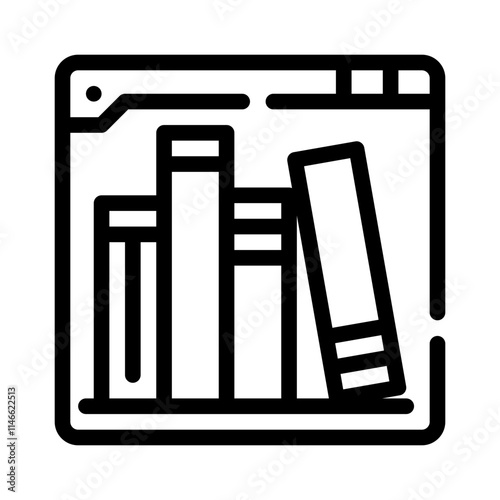 digital library line icon