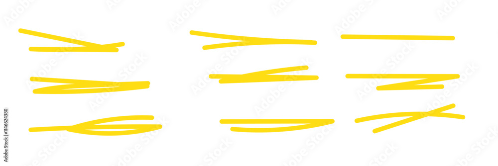 Set of hand drawn lines. Doodle design element with underline, scribble, swashes, swoops. swirl. vector illustration 