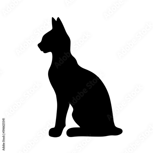 Black Cat Hieroglyph Illustration
