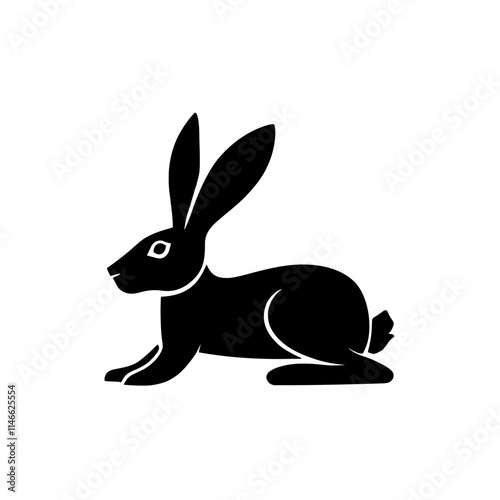 Black Hare Silhouette Illustration