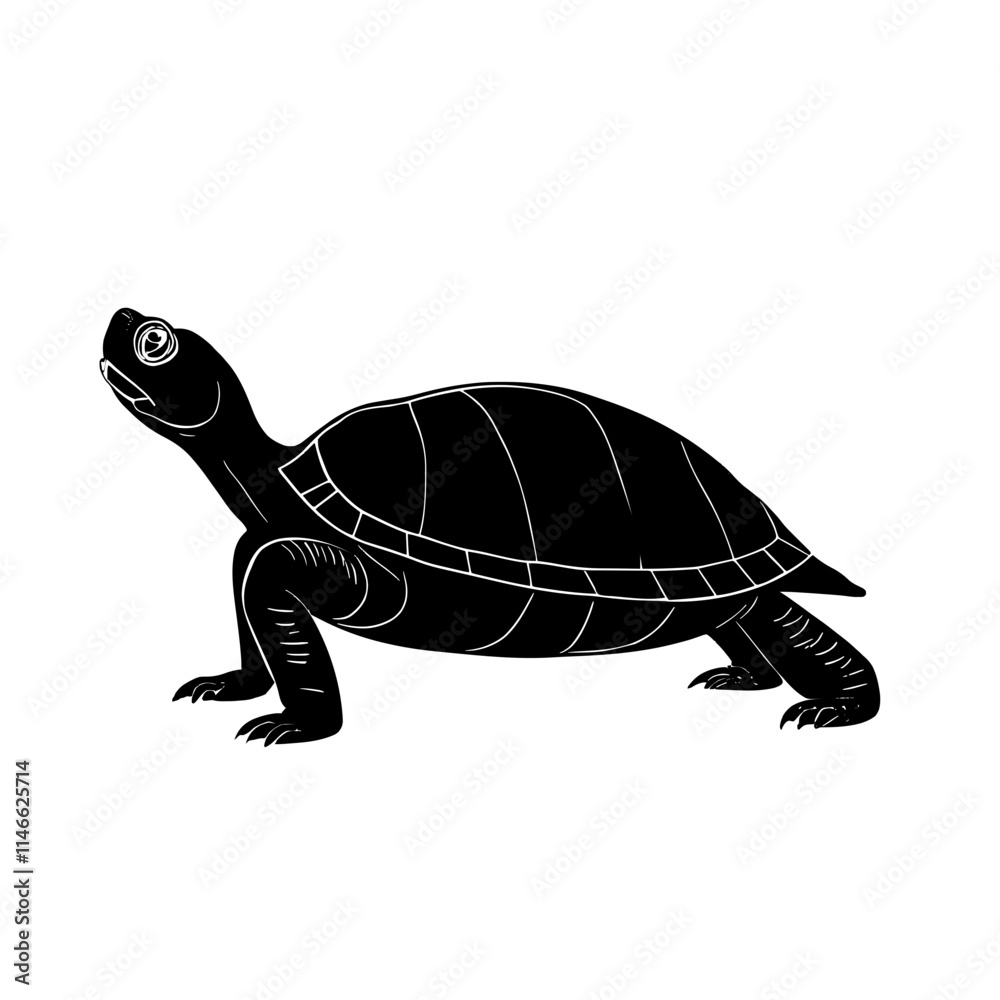 Fototapeta premium Black Turtle Silhouette Illustration