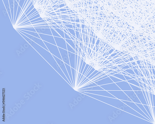Abstract blue and white illustration, pattern of intersecting or crisscrossing lines