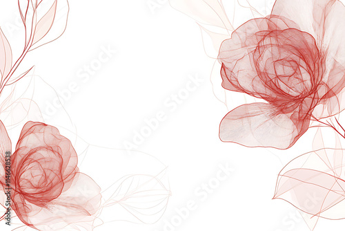 Abstract red floral background