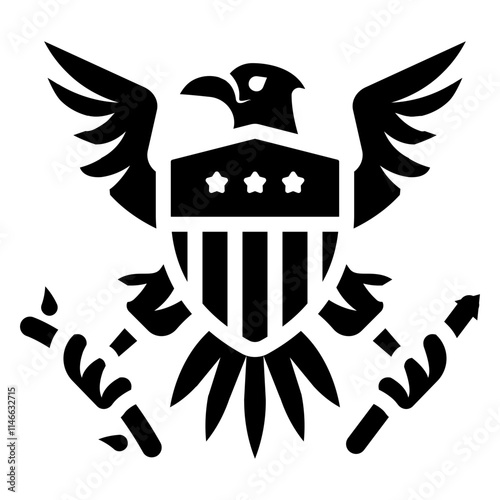 Εκτύπωση καμβά american bald eagle wear shield usa great seal symbol glyph icon
