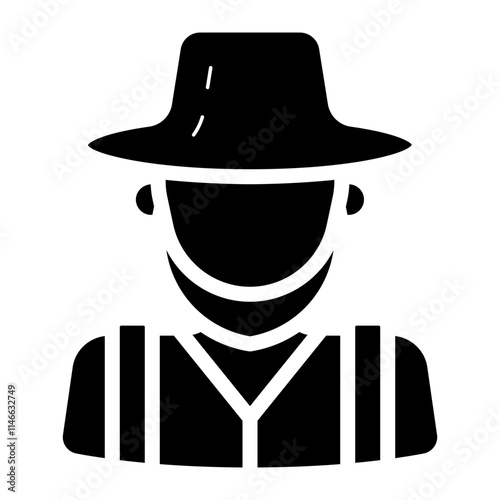 amish man glyph icon