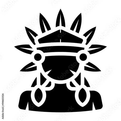 native american man glyph icon