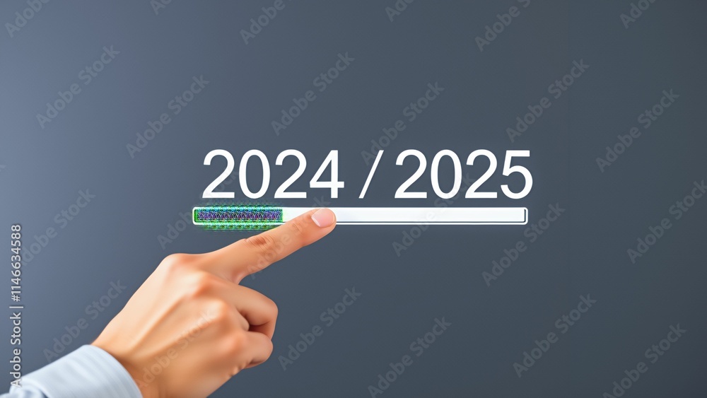 year transition progress bar from 2024 to 2025 planning concept year transition progress bar from 2024 to 2025 planning concept