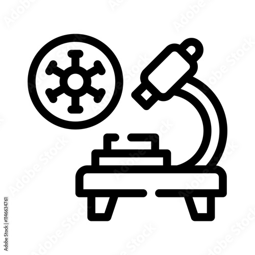 microscope line icon