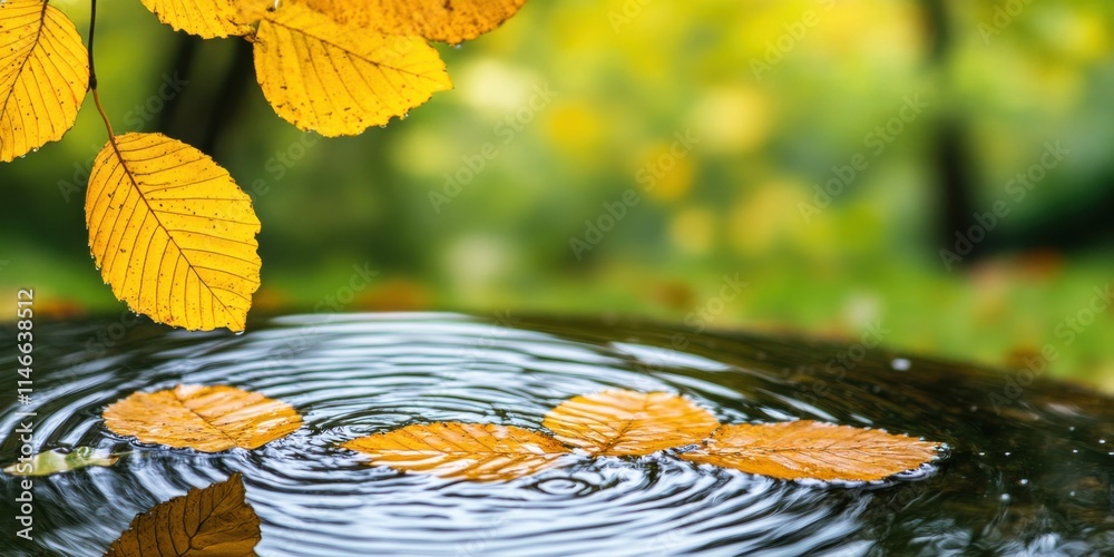 Autumn Leaves Floating on Calm Water Surface Tranquil Garden Nature Scenic Outdoor Environment Close-Up Viewpoint Serenity and Reflection Autumn Leaves Floating on Calm Water Surface Tranquil Garden Nature Scenic Outdoor Environment Close-Up Viewpoint Serenity and Reflection