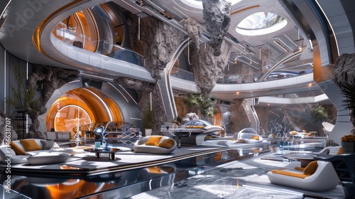 Luxurious Futuristic Lounge with Modern Design
