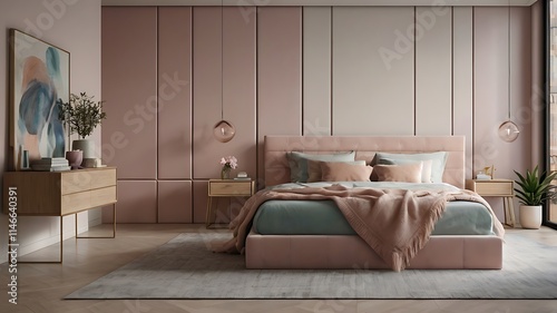Scandinavian-Inspired Bedroom with Pastel Colors