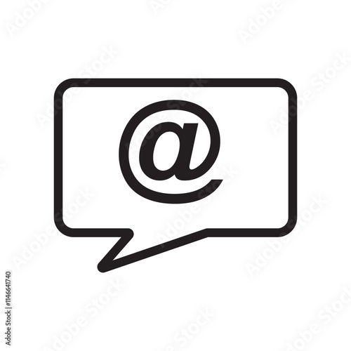 Print Mention icon. Mention, comment, message, Tag, Reference, social media, text, email, mail, etc. mention icon vector illustration 