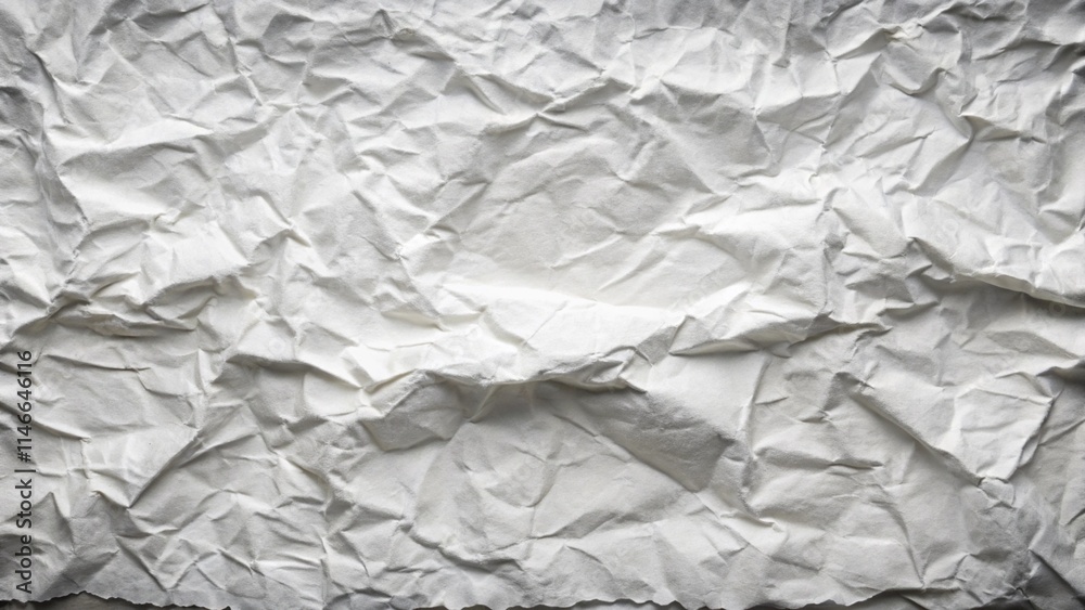 Fototapeta premium White paper ripped torn background blank creased crumpled posters placard grunge textures surface backdrop / Space for text 