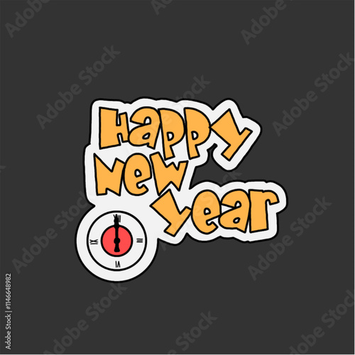 happy new year clock.EPS