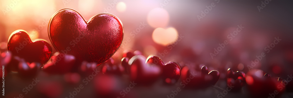 Cute Valentine’s Card Decorated with Delicate Hearts Cute Valentine’s Card Decorated with Delicate Hearts
