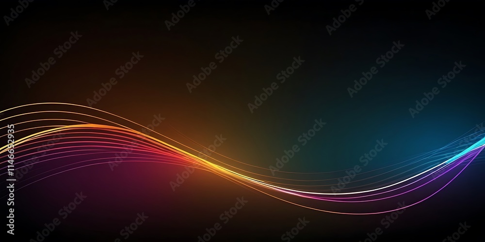 Naklejka premium Modern abstract high-speed light motion effect on black background. colourful, motion, night, light,3