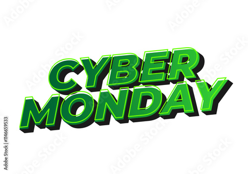 Cyber monday. Text effect in 3 dimensions look, good for social media ads