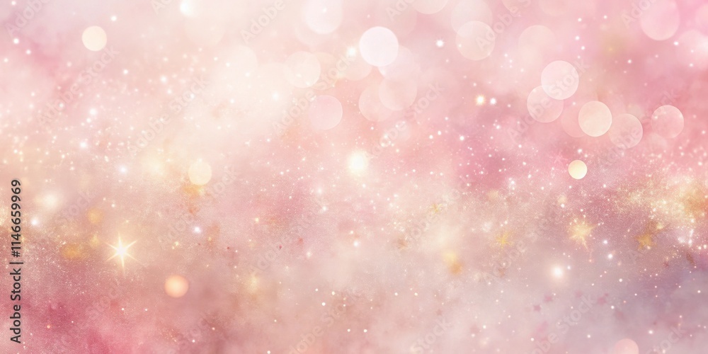 Abstract Background with Sparkling Glitter, Shimmering Lights, and Delicate Bokeh Effects in Soft Pink and Gold Tones Abstract Background with Sparkling Glitter, Shimmering Lights, and Delicate Bokeh Effects in Soft Pink and Gold Tones