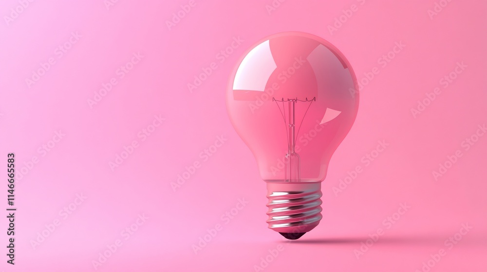 Pink lightbulb on pink background. Pink lightbulb on pink background.