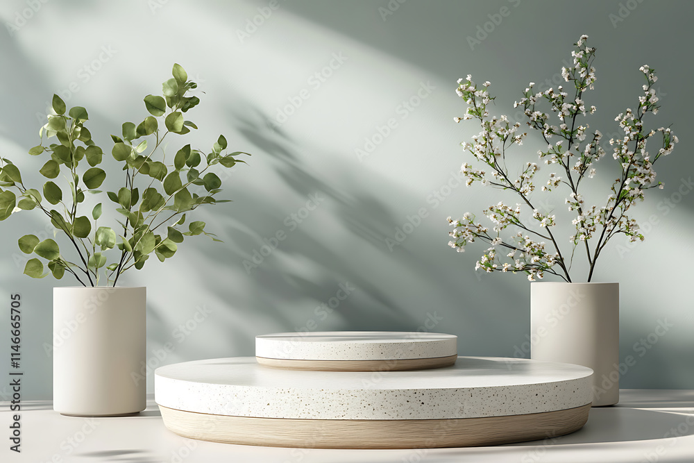 Minimalist Display with Plants and Flowers Minimalist Display with Plants and Flowers