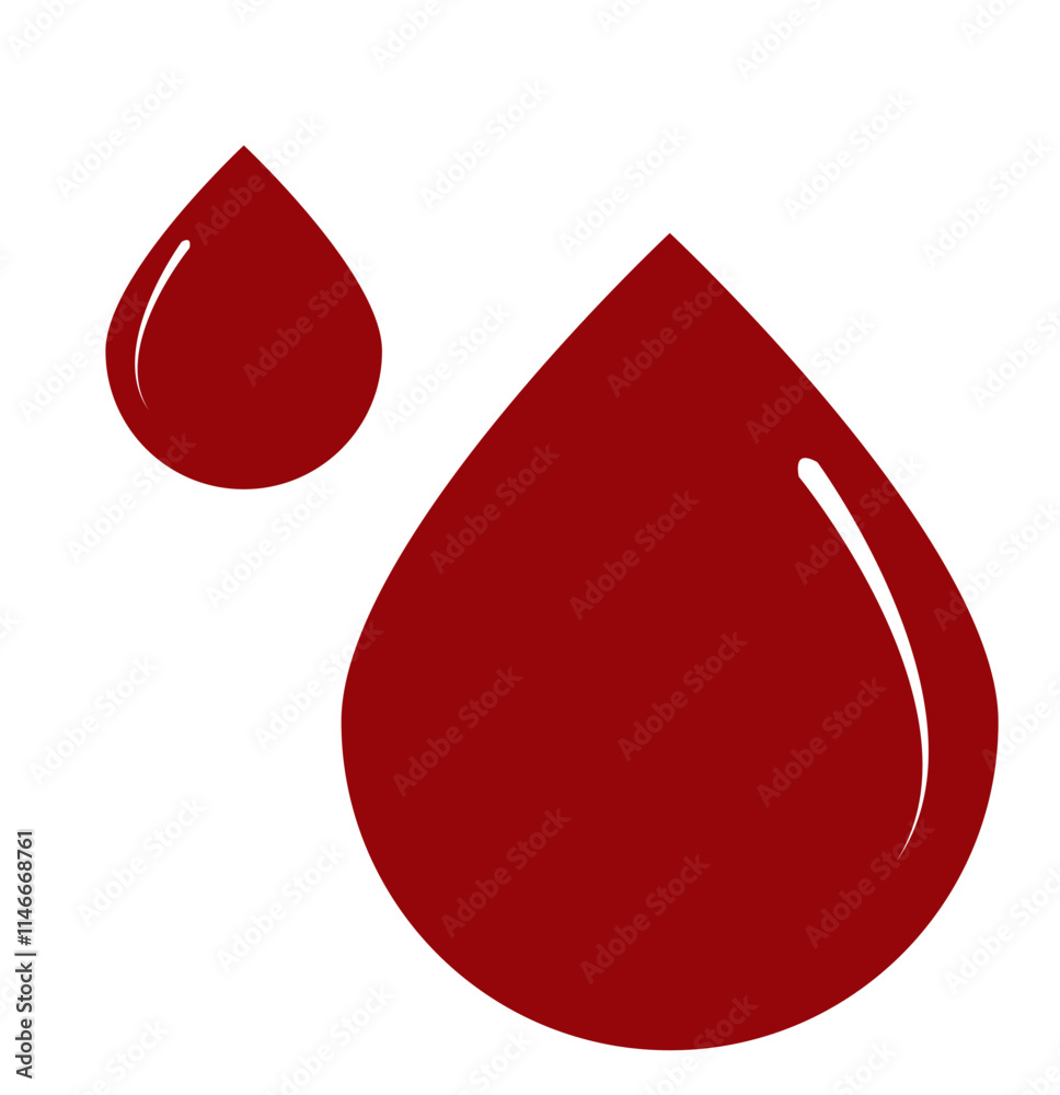 Fototapeta premium Donor blood icon. Symbol of red blood drops in circumference. Flat vector illustration for web design 