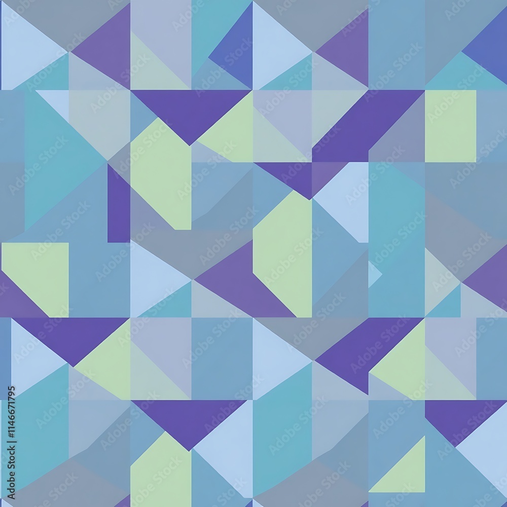 Obraz premium Abstract Geometric Pattern: Serene Blues and Purples 
