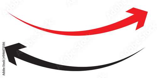 Long arrows icon set. Vector set of trendy long arrows left and right in flat style. Black arrows vector illustration. Icons isolated.Straight long right vector arrow icon.Replaceable vector design