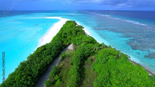 Maldives, beautiful nature with white beaches on Fulhadhoo Island photo