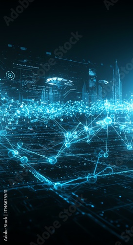 Futuristic Digital Network AI Connectivity Global Network Data Flow Technology Background