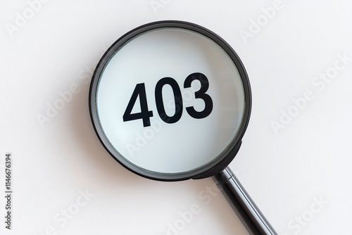 magnifying glass and word 403