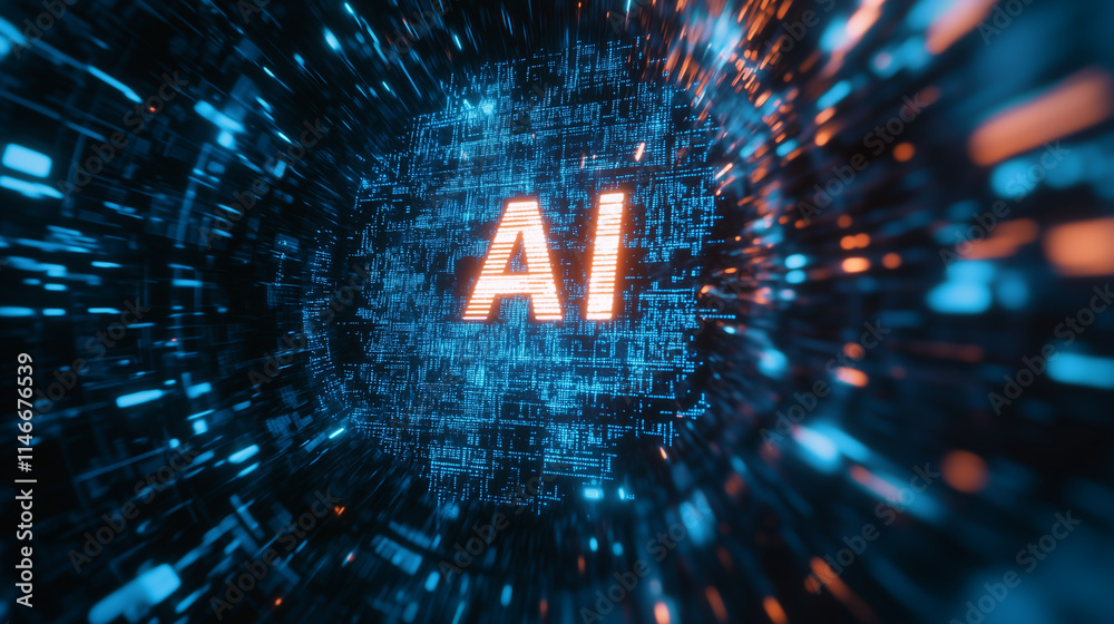 Obraz premium Digital Artificial Intelligence Concept AI