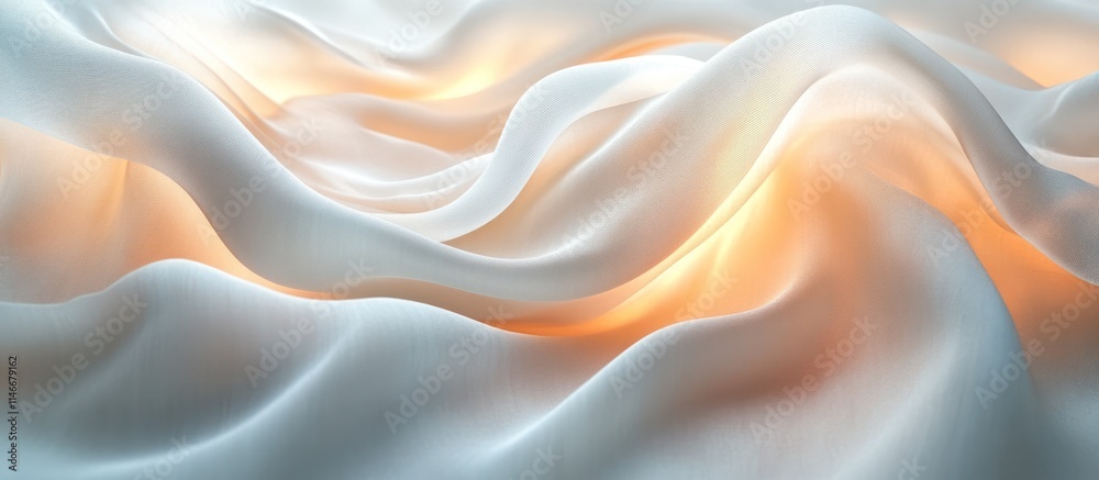 Soft, flowing white fabric with warm light.
