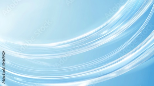 Abstract white glowing wavy lines on a blue background, futuristic digital technology pattern