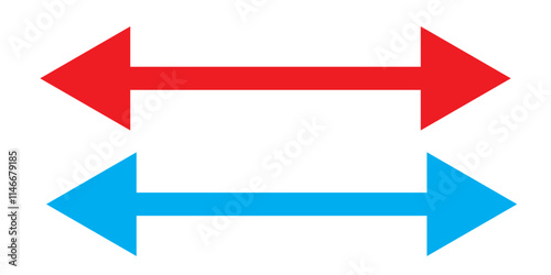 
Long arrow vector icon. Black horizontal double arrow. Vector icon. 