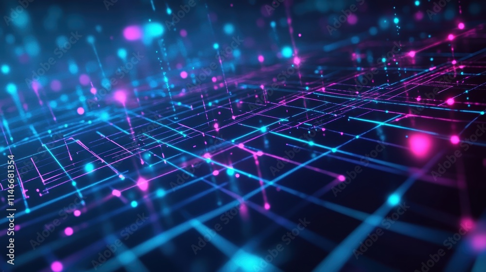 Obraz premium abstract digital network background futuristic technology data f