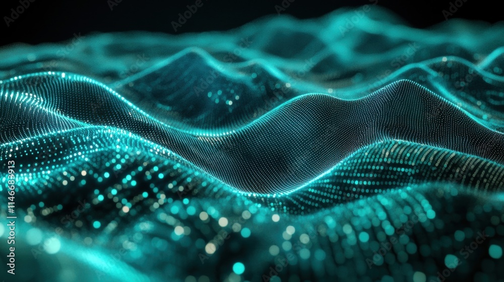 Fototapeta premium abstract teal data wave background