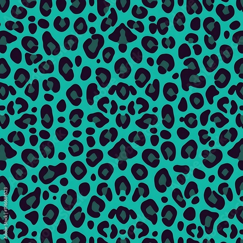 Teal Leopard Print: Seamless Pattern 