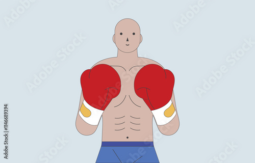 a boxer cartoon vector art on a white background