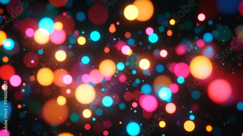 A vibrant, colorful abstract, background, elegant background with glowing orbs in various hues.