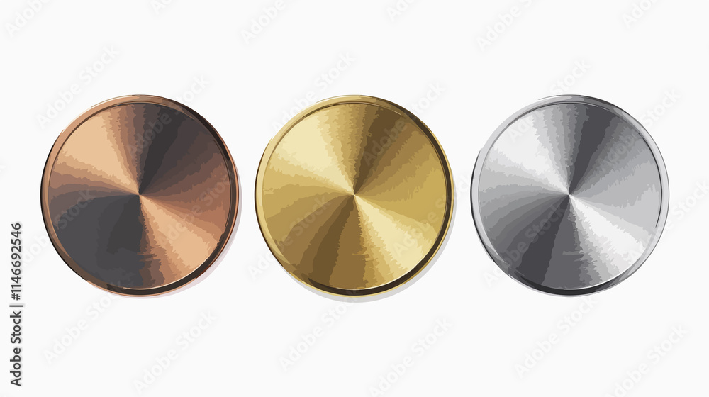 Award Badges Set - Gold Silver Bronze Medal Vector Collection Award Badges Set - Gold Silver Bronze Medal Vector Collection