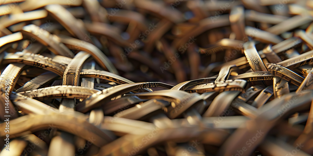 Fototapeta premium Interwoven Bronze Strips Texture