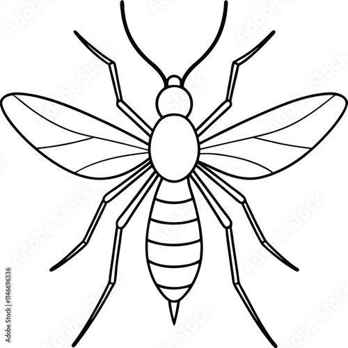 Mosquito insect flat vector illustration on white background