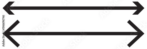 Double arrow icon set . two side arrows icon vector illustration. Thin black arrow double pointing. Long, straight-line arrow icon. Graphic illustration for direction symbols, up and down signs.