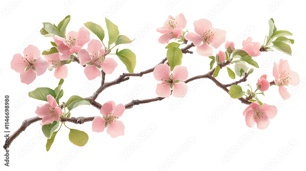 Tree branch flower Photo Overlays isolated on white, classical style floral concept illustration Tree branch flower Photo Overlays isolated on white, classical style floral concept illustration