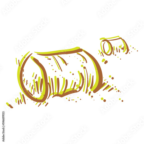 Dry haystacks on white background cartoon icon vector