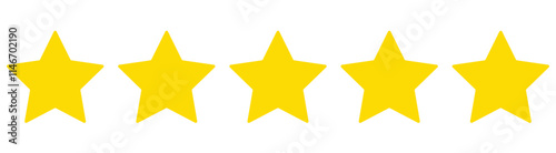 Five stars icon Vector. Five stars customer product rating review flat icon for apps and websites. 