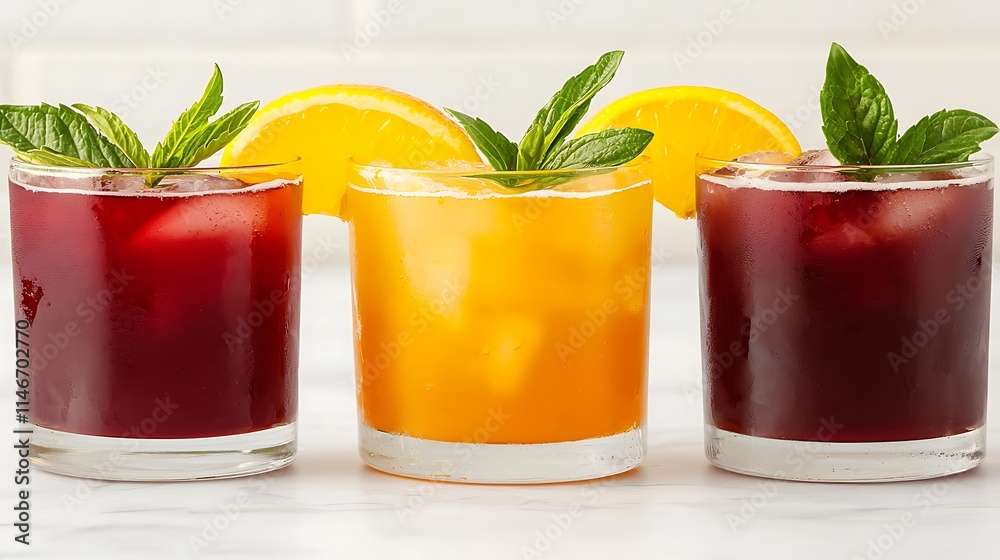 Refreshing Summer Citrus and Berry Cocktails with Mint Garnish Refreshing Summer Citrus and Berry Cocktails with Mint Garnish