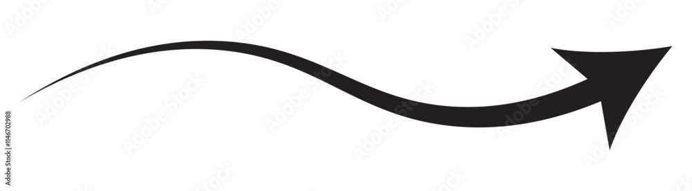 Long curved arrow icon vector. Black long arrow vector. flat style Arrow symbol. Black silhouette of an arrow on a white background. vector illustration. Long black wavy arrow icon vector. Long curved arrow icon vector. Black long arrow vector. flat style Arrow symbol. Black silhouette of an arrow on a white background. vector illustration. Long black wavy arrow icon vector.